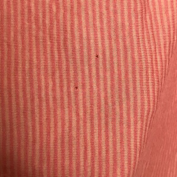 Comfy USA Top Womens Small Orange Stripe V Neck 3/4 Sleeve A Line Pockets AS IS - Picture 10 of 11